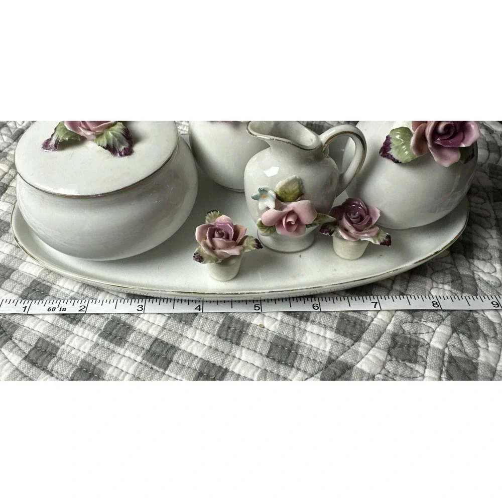 Vintage 6 Piece Dresser Set Porcelain Japan